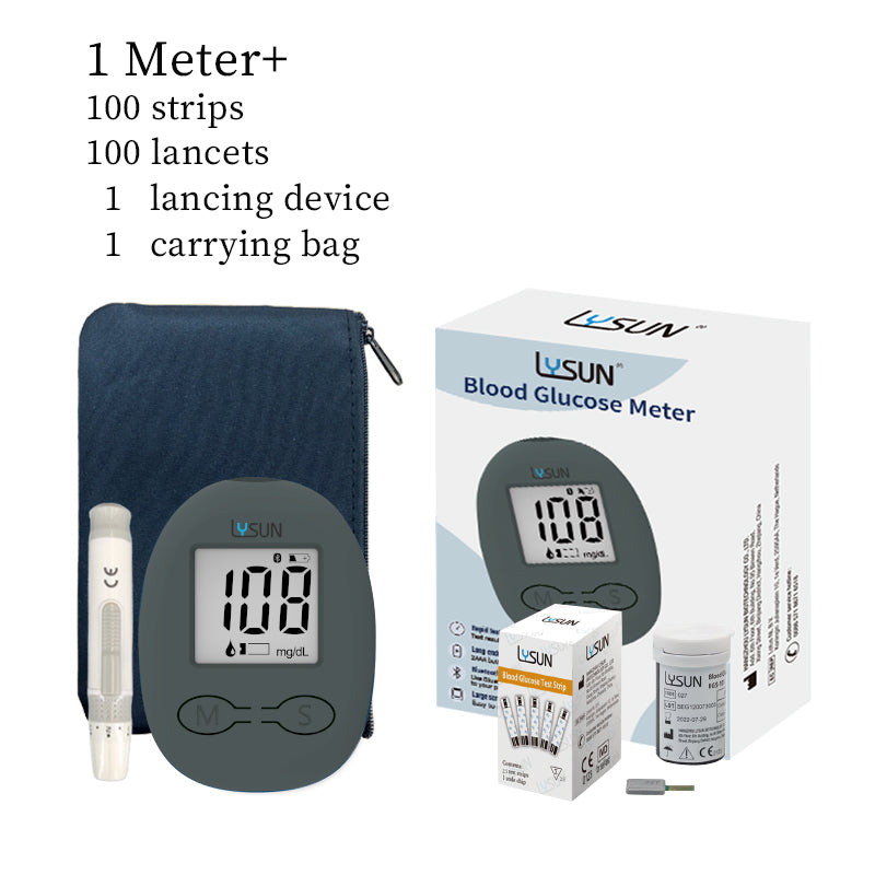 Lysun Bluetooth Blood Glucose Monitor Glucometer Diabetes Blood Sugar Meter with Test Strips Lancets