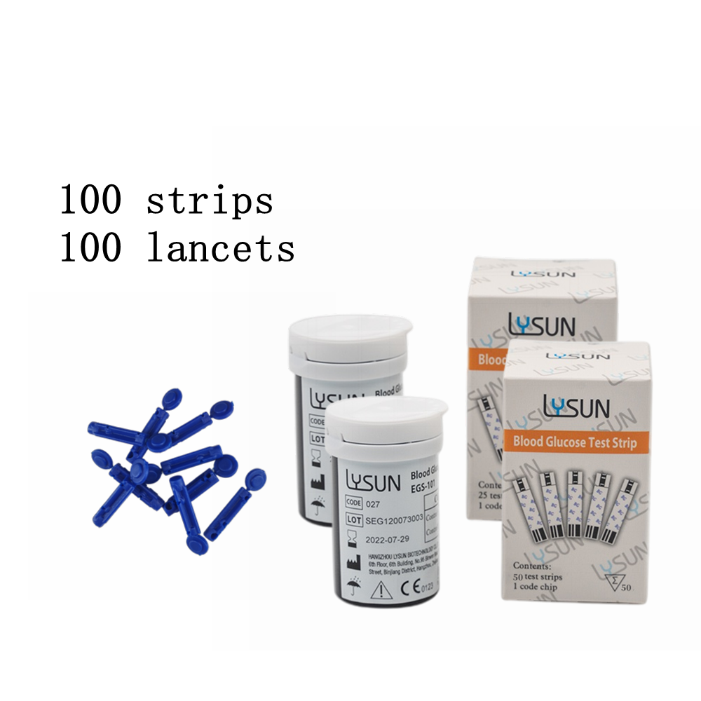 Uric Acid & Blood Glucose Test Strips for LYSUN GUM-101 Meter with Free Lancets