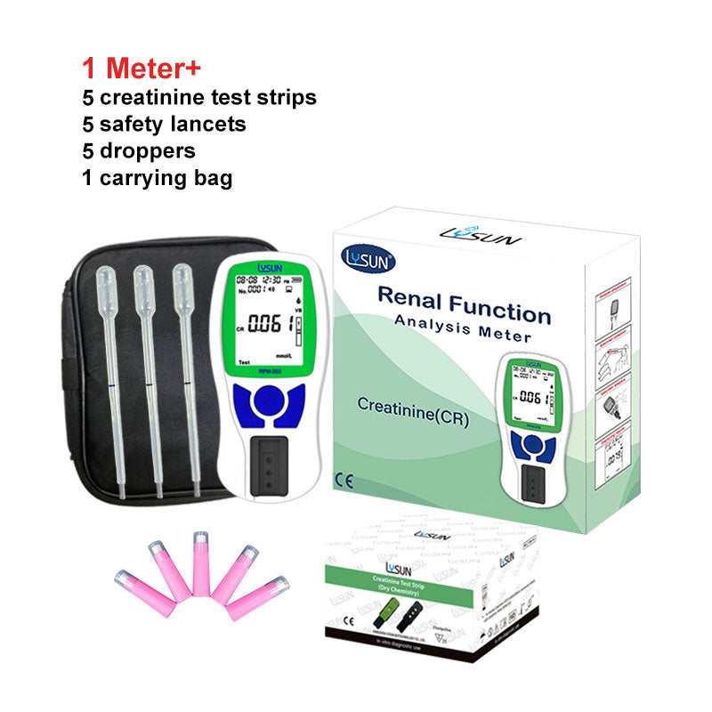 2023 New Creatinine Meter Lysun RFM-202 Rapid Test Renal Function Analyzer with strips Portable Blood Creatinine test