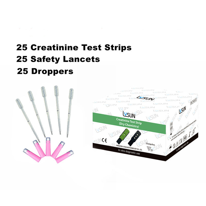 High Accuracy Self-testing  Renal Function Urea /Creatinine  /Uric Acid Test Strip with Free Lancets