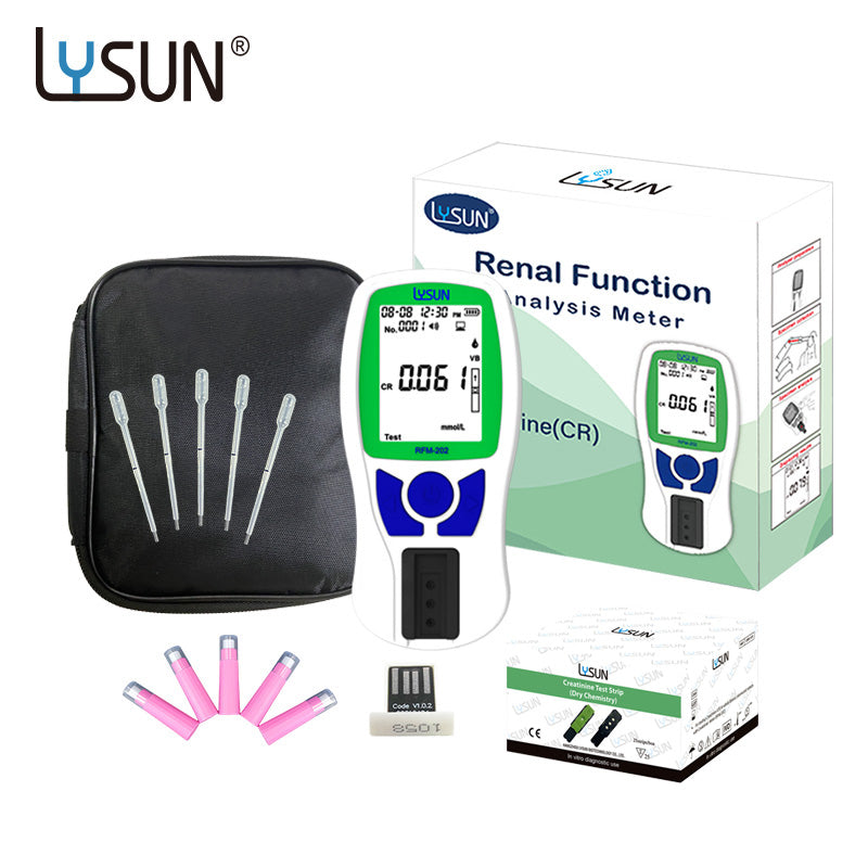 2023 New Creatinine Meter Lysun RFM-202 Rapid Test Renal Function Analyzer with strips Portable Blood Creatinine test