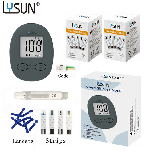 Lysun Bluetooth Blood Glucose Monitor Glucometer Diabetes Blood Sugar Meter with Test Strips Lancets