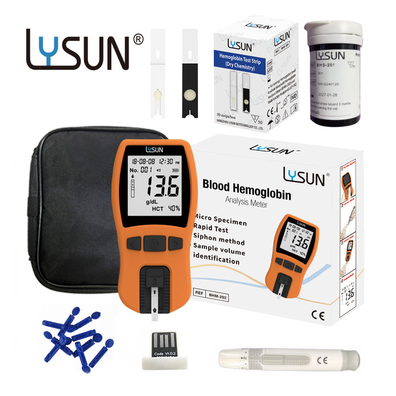 Lysun POCT Siphon Method Hemoglobin Analyser Fast Blood Testing Hemoglobin Meter BHM-202(No Batteries)