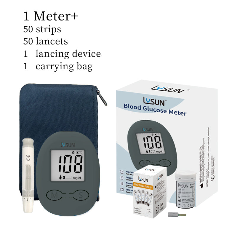 Lysun Bluetooth Blood Glucose Monitor Glucometer Diabetes Blood Sugar Meter with Test Strips Lancets