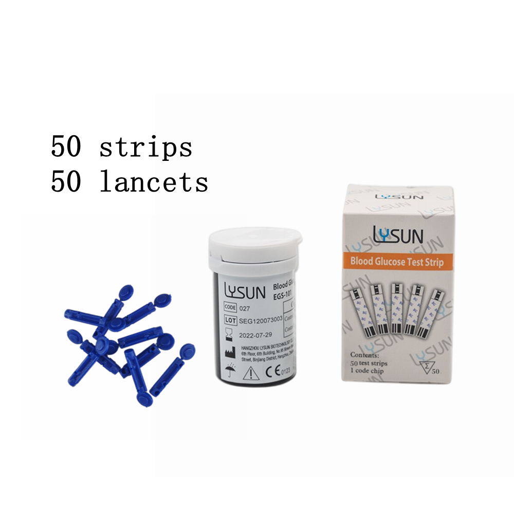 Lysun BGM-101 Blood Glucose Meter Glucometer Kit Diabetes Tester 50/100 Test Strips Lancets Medical Blood Sugar Meter