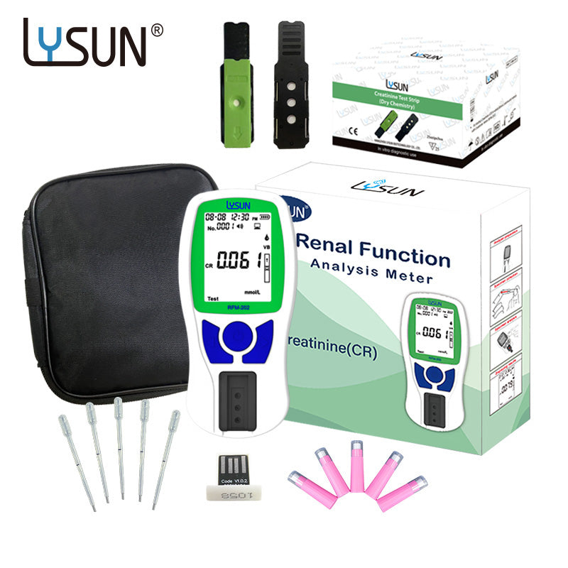 2023 New Creatinine Meter Lysun RFM-202 Rapid Test Renal Function Analyzer with strips Portable Blood Creatinine test