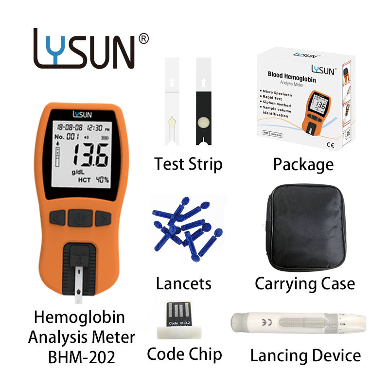 Lysun POCT Siphon Method Hemoglobin Analyser Fast Blood Testing Hemoglobin Meter BHM-202(No Batteries)