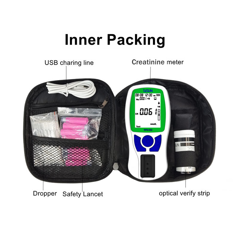 2023 New Creatinine Meter Lysun RFM-202 Rapid Test Renal Function Analyzer with strips Portable Blood Creatinine test