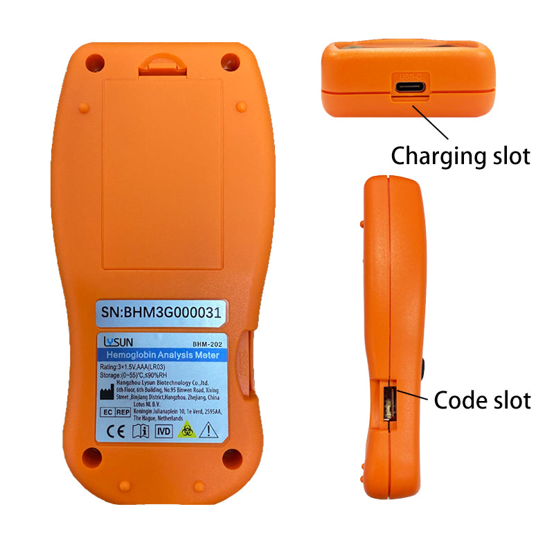 Lysun POCT Siphon Method Hemoglobin Analyser Fast Blood Testing Hemoglobin Meter BHM-202(No Batteries)