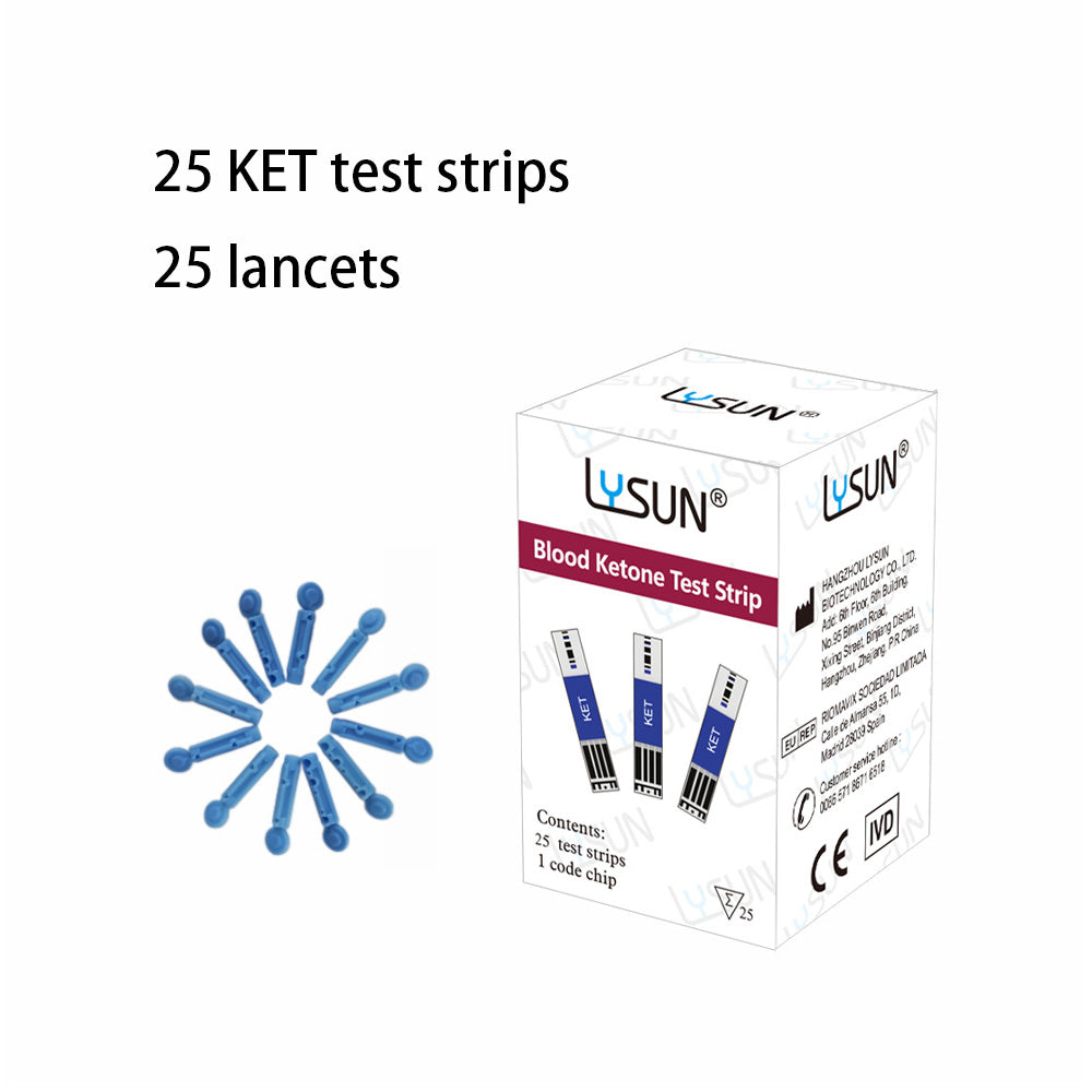 LYSUN Multifunction Blood Glucose Uric Acid Blood Ketone Cholesterol Meter BG TC UA KT Test Strip Diabetes Test Kit With Lancets