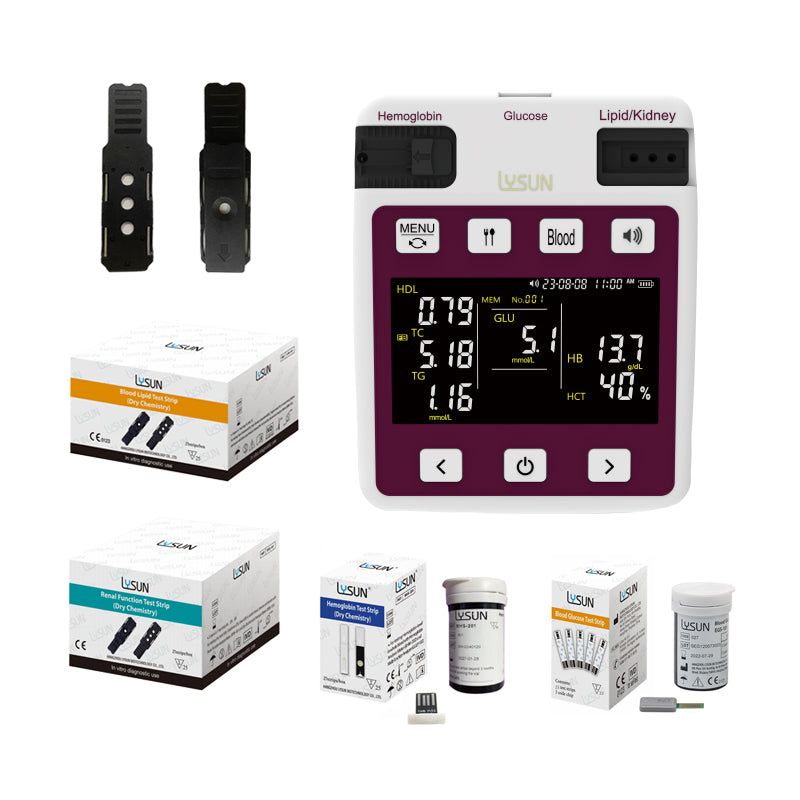 Multi-function Analyzer 11 in 1 Test Machine Blood Glucose Hemoglobin Blood Lipid Renal function Monitor