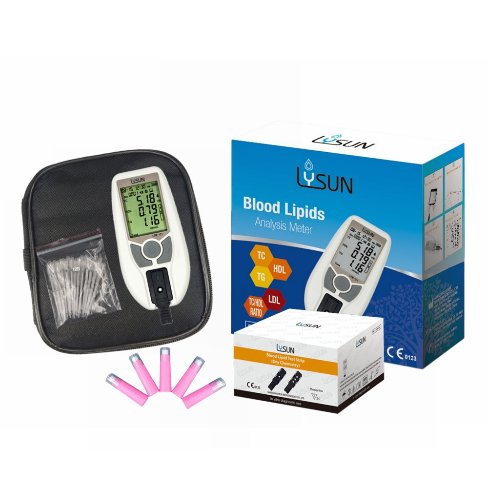 4-in-1 Lipid Monitor HDL LDL Triglycerides Cholesterol Household Medical Cholesterol Meter with Free Lancets