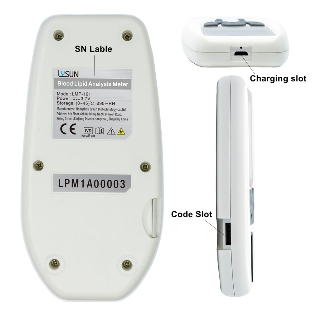 4 in 1 Cholesterol Meter Self Test Blood Lipid Analysis Meter Cholesterol Test HDL/ LDL /TC /TG