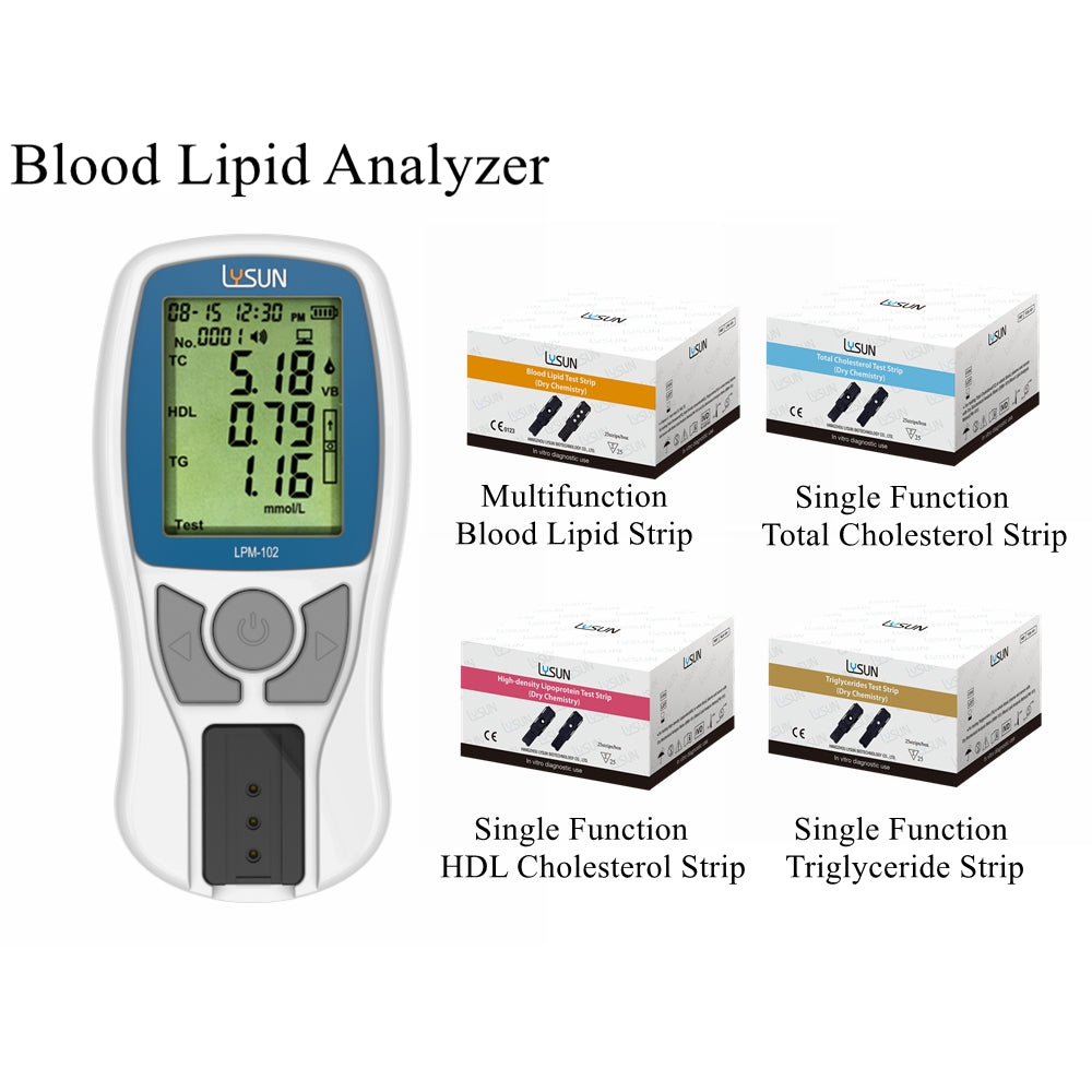 Medical Cholesterol Analysis Meter Blood Lipid 4in1 Medical Analyzer Total Cholesterol ,HDL /LDL & Triglyceride Home Use