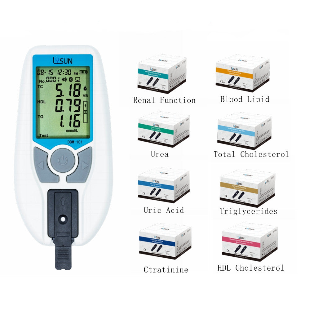 7 in 1 Dry Bioanalyzer Blood Lipid Renal Function Analzer  UA/UR/CR/TC/TG/HDL/LDL