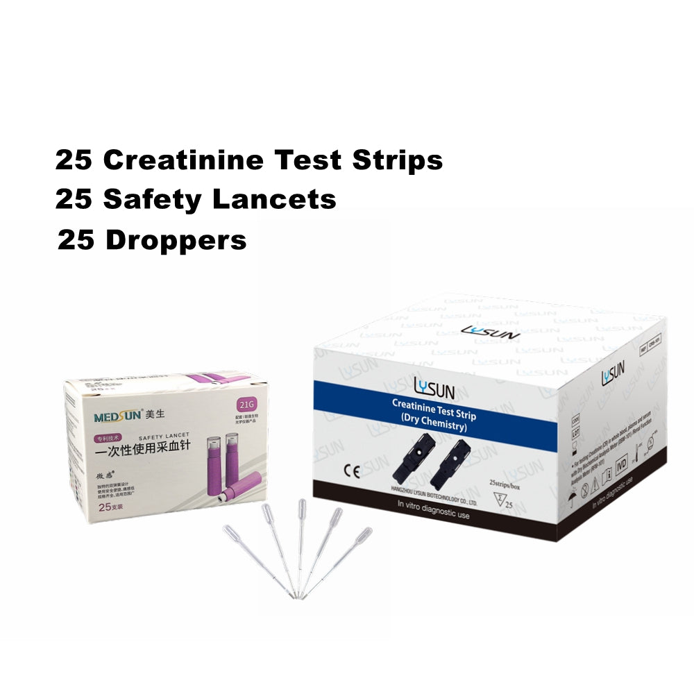 High Accuracy Self-testing  Renal Function Urea /Creatinine  /Uric Acid Test Strip with Free Lancets