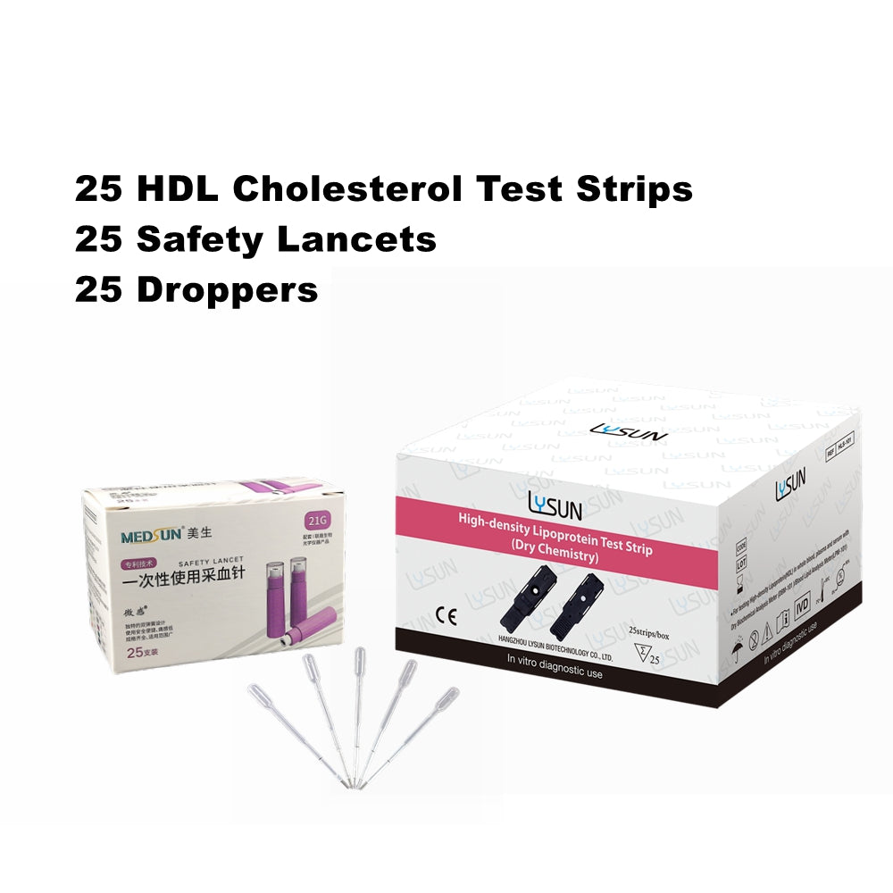 4 in 1 Cholesterol Test Kit Blood Lipid Total Cholesterol(TC), HDL Cholesterol(HDL),LDL,Triglycerides (TG) Test Strips with Free Lancets